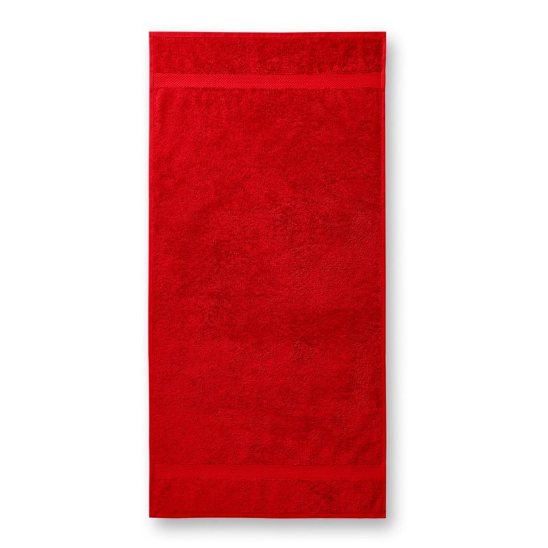 Serviette Brodée Personnalisée - Coton Qualité Pro rouge