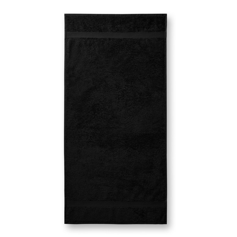 Serviette Brodée Personnalisée - Coton Qualité Pro noir