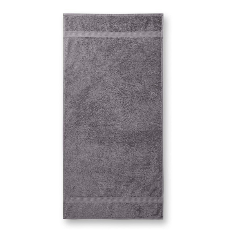 Serviette Brodée Personnalisée - Coton Qualité Pro Gris argent